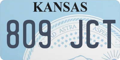 KS license plate 809JCT