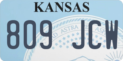 KS license plate 809JCW