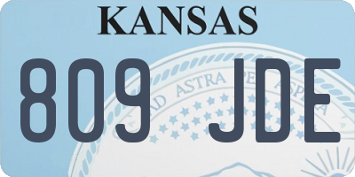 KS license plate 809JDE