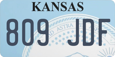 KS license plate 809JDF