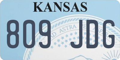 KS license plate 809JDG