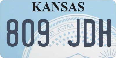 KS license plate 809JDH
