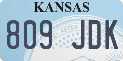 KS license plate 809JDK
