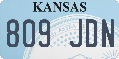 KS license plate 809JDN