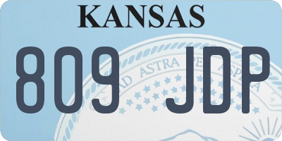 KS license plate 809JDP