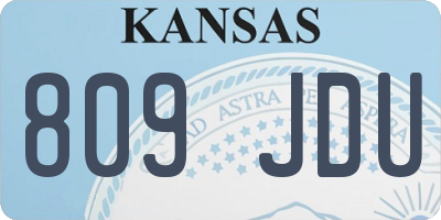 KS license plate 809JDU