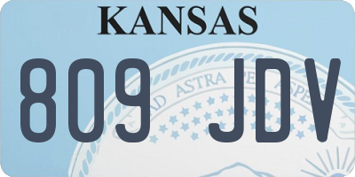 KS license plate 809JDV