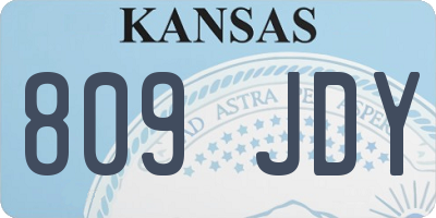 KS license plate 809JDY