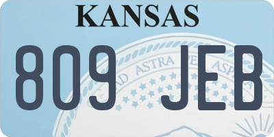 KS license plate 809JEB