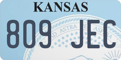 KS license plate 809JEC