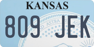 KS license plate 809JEK