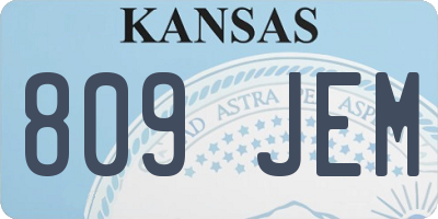 KS license plate 809JEM