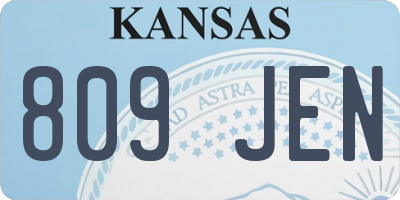 KS license plate 809JEN