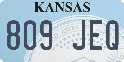 KS license plate 809JEQ