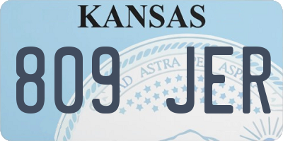 KS license plate 809JER