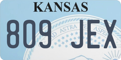 KS license plate 809JEX