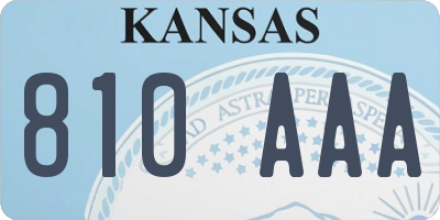 KS license plate 810AAA