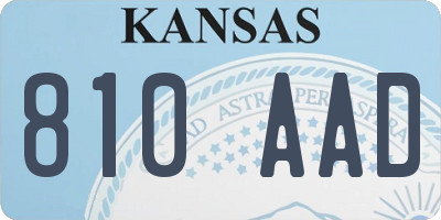 KS license plate 810AAD