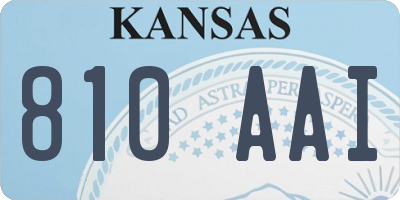 KS license plate 810AAI