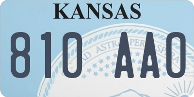 KS license plate 810AAO