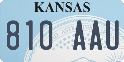 KS license plate 810AAU