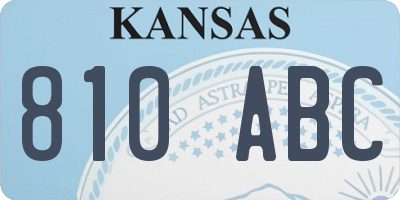 KS license plate 810ABC