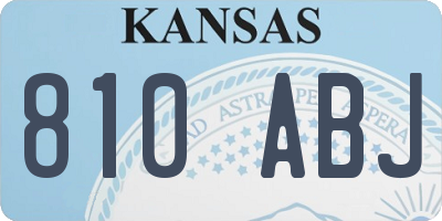 KS license plate 810ABJ