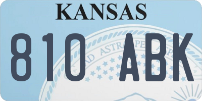KS license plate 810ABK