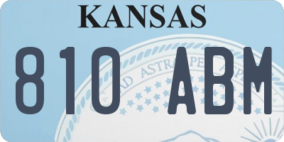 KS license plate 810ABM
