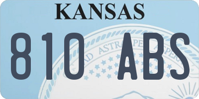 KS license plate 810ABS