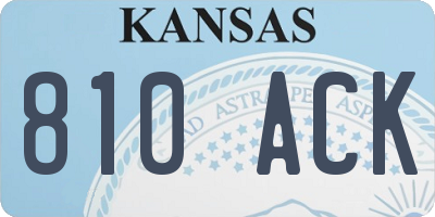 KS license plate 810ACK