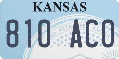 KS license plate 810ACO