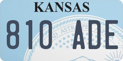 KS license plate 810ADE