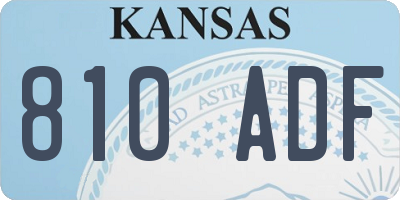 KS license plate 810ADF