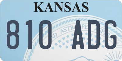 KS license plate 810ADG