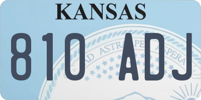 KS license plate 810ADJ