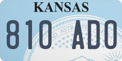 KS license plate 810ADO