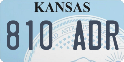 KS license plate 810ADR