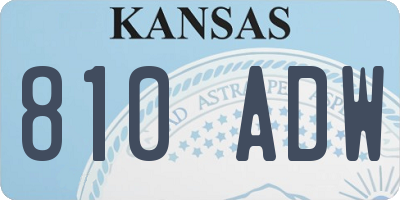KS license plate 810ADW