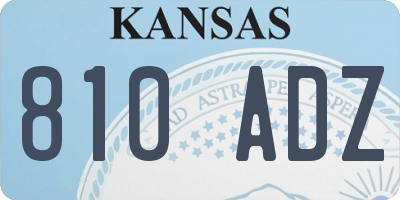 KS license plate 810ADZ