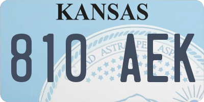 KS license plate 810AEK