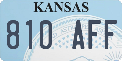KS license plate 810AFF