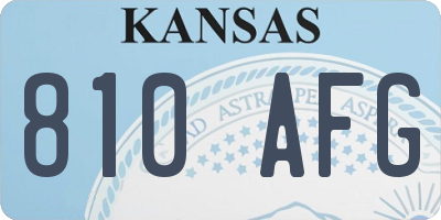 KS license plate 810AFG