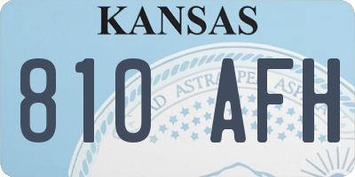 KS license plate 810AFH