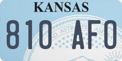 KS license plate 810AFO