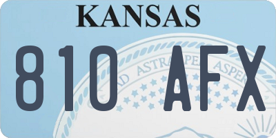 KS license plate 810AFX