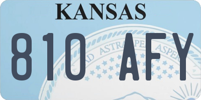 KS license plate 810AFY