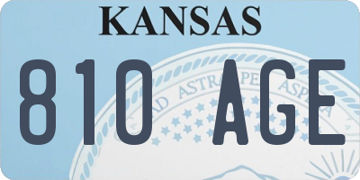 KS license plate 810AGE