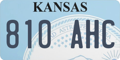 KS license plate 810AHC