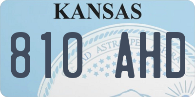 KS license plate 810AHD